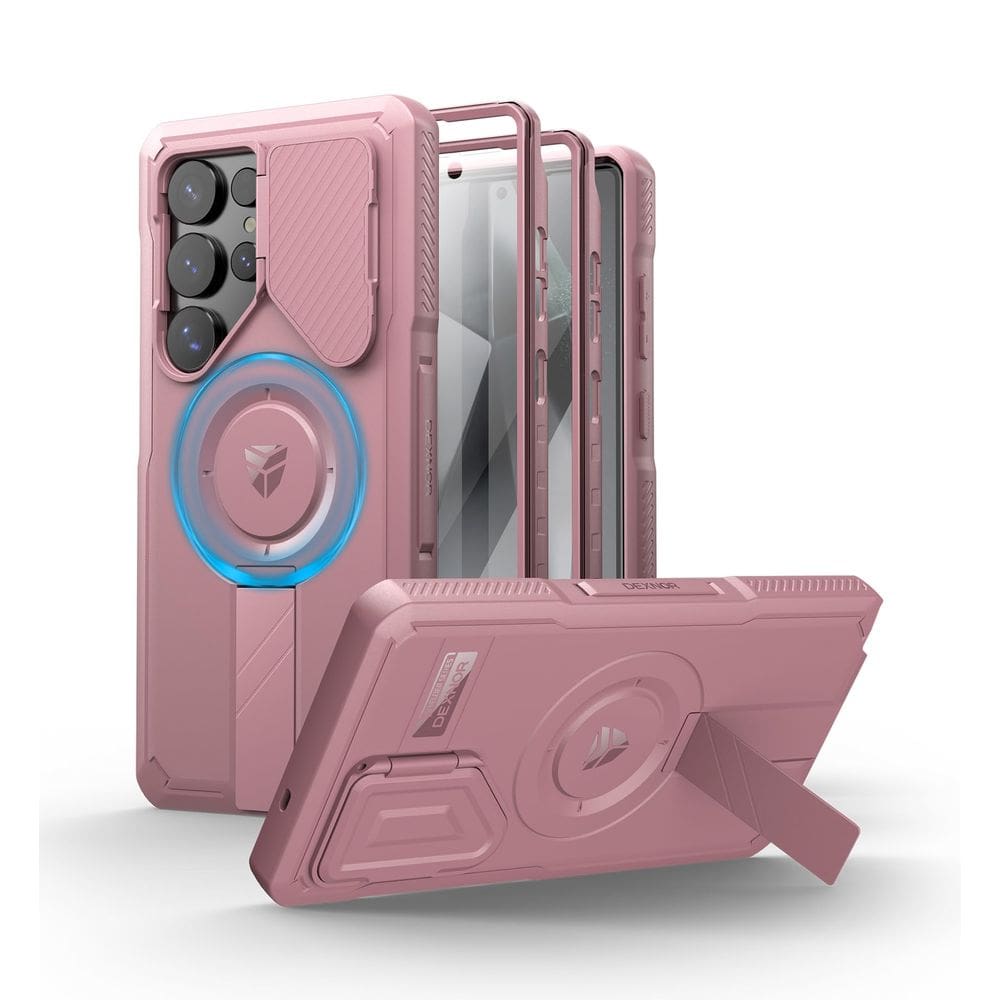 Capa Dexnor para Samsung Galaxy S25 Ultra com capa de câmera rosa