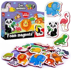 Conjunto de 25 espumas Imãs de Geladeira Little World para crianças de 1 a 3 anos