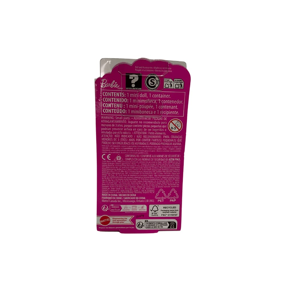 Boneca Mini Barbie Land - Batom Rosa Shock MATTEL