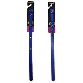 Kit 2 Coleiras Couro Sintético Para Cachorro Azul Escuro P/M