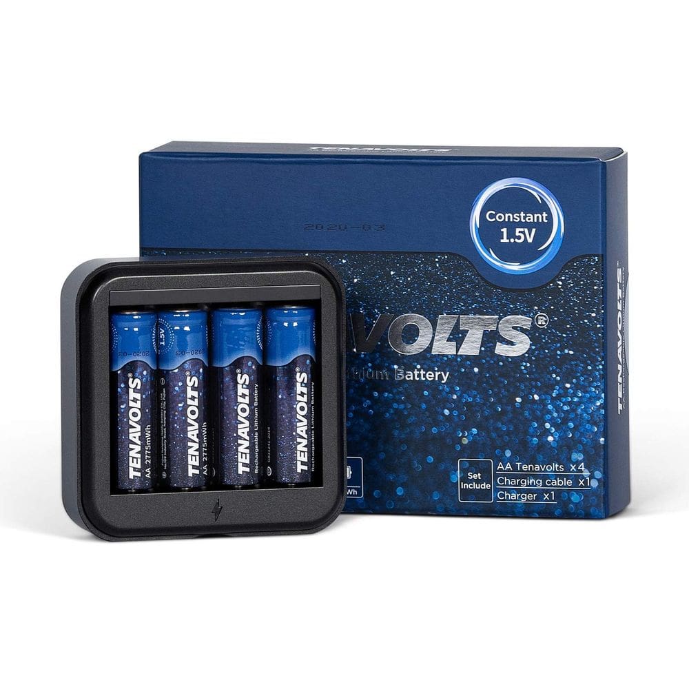 Bateria recarregável TENAVOLTS 1.5V AA de lítio 2775mWh, pacote com 4
