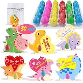 Pacote de 30 cartões de Dia dos Namorados NAISEN com ovos de dinossauro para incubação