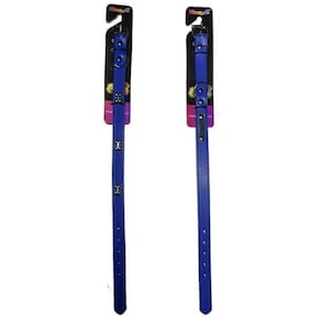 Kit 2 Coleiras Couro Sintético Para Cachorro Azul Escuro P/M