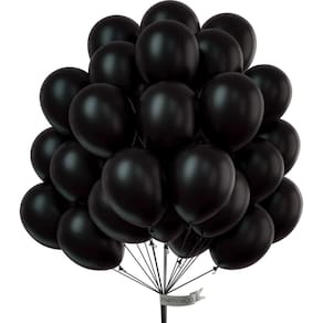 Balões PartyWoo Black 50 unidades de látex preto fosco de 30 cm