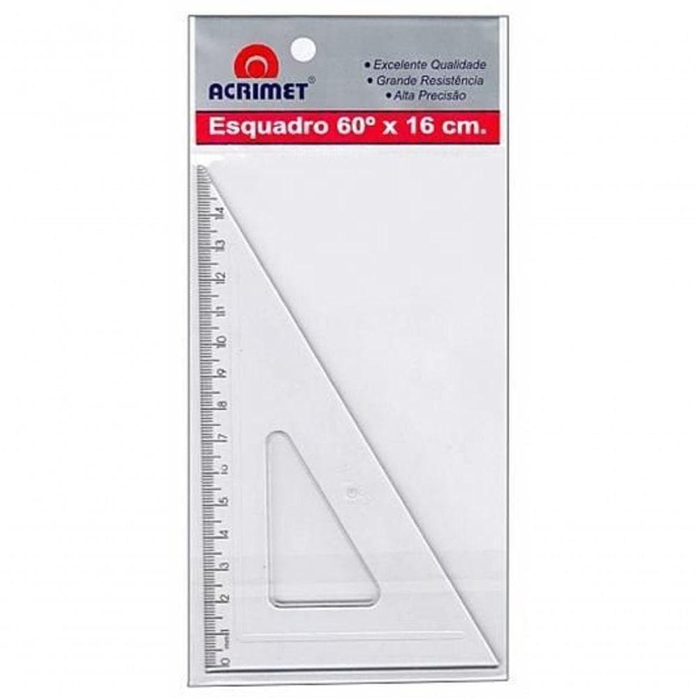 Esquadro Escolar Acrimet De 30º X 60º Graus Com 16 Cm 521