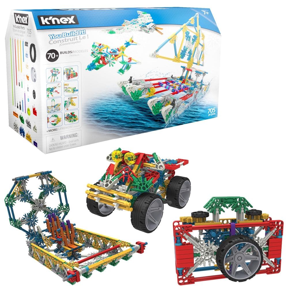 Conjunto de construção K`NEX Imagine 70 modelo com 705 peças por mais de 7 anos