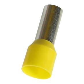 Kit 50Un Terminal Tubular Ilhós 25Mm Pré Isolado Amarelo
