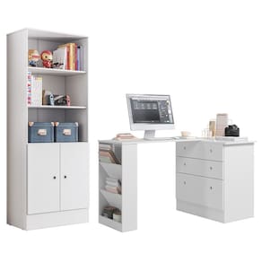 Conjunto Gamer Armário 2 Portas e Mesa Giratória - Qmovi