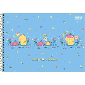 Caderno De Desenho Mellow Tilibra - 80 Folhas Azul Patinho