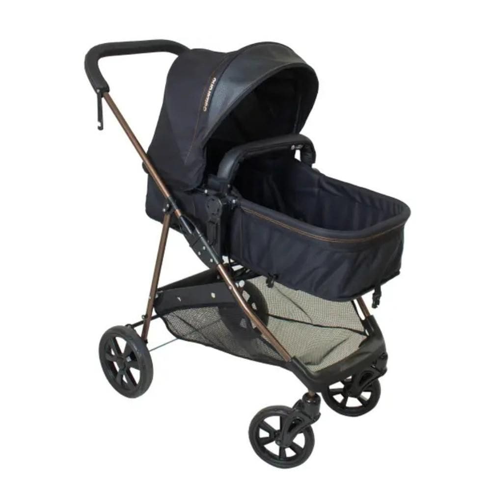 Carrinho Berço Galzerano p/ Bebê Napoli Preto/Cobre 0 á 15kg