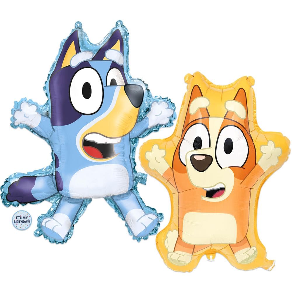 Conjunto de balões exclusivo Bluey and Bingo Birthday com adesivo