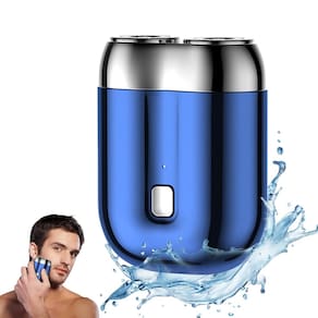 Barbeador elétrico ehnoge 2025 Mini lavável de cabeça dupla USB azul