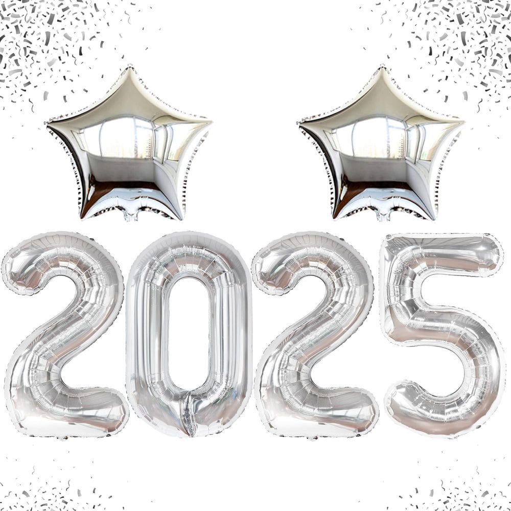 Balão KatChon 2025 Silver de 40 polegadas com balões Silver Star