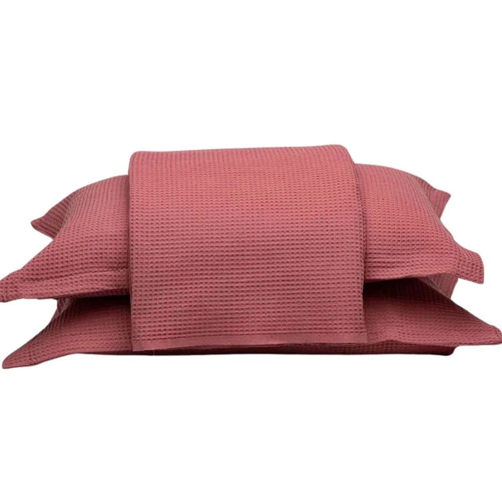 Kit Colcha Queen Piquet Dohler Favo Lisa 3 Pçs 100% Algodão