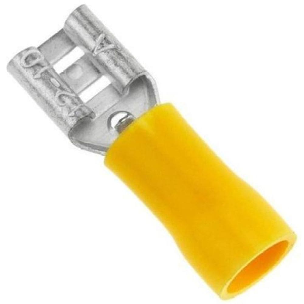 1000 X Terminal Fêmea Faston Pré-Isolado 4Mm A 6Mm Amarelo