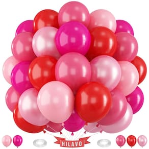 Balões HILAVO, 60 unidades, 30 cm, fúcsia, rosa, rosa, vermelho, látex