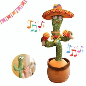Recarregável Luz Cacto Dançante Musical Infantil Pelúcia