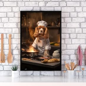 Quadro Para Cozinha Cão Cocker Spaniel`S 45X34Cm