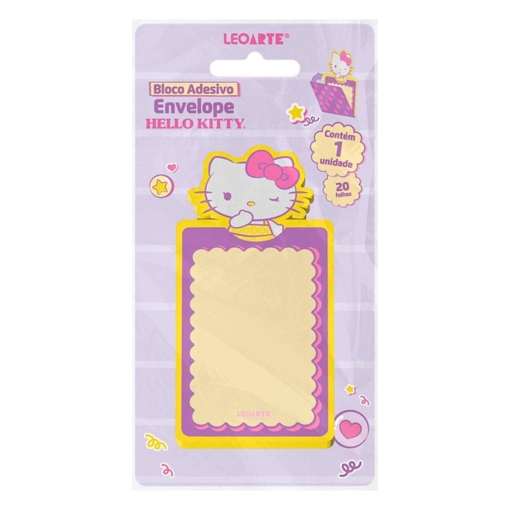 Bloco Adesivo Envelope Hello Kitty 20 Folhas Leoarte