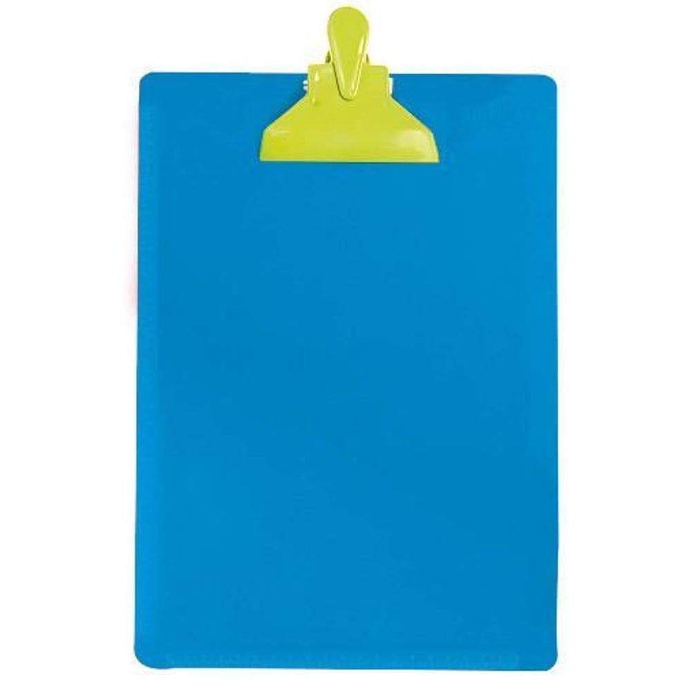 Prancheta De Plástico Tam. Oficio Colorida C/Prendendor Azul