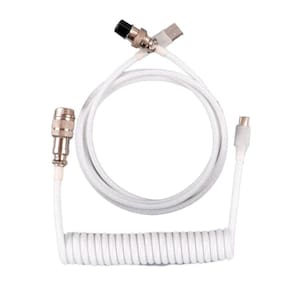 Cabo Aviador Enrolado USB-C 3M para Teclado Mecânico Branco