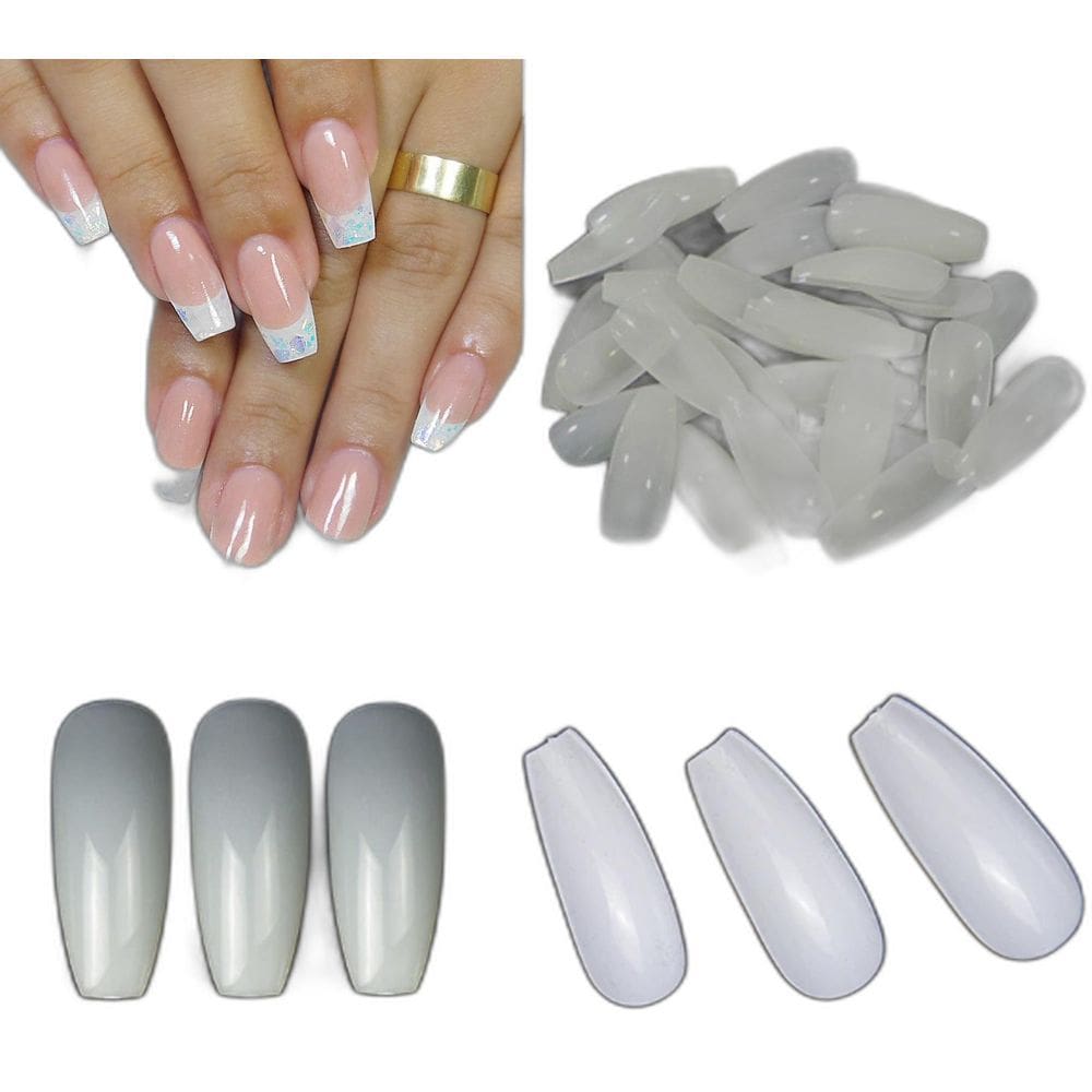 Unhas Postiças Tips Bailarina Transparente - 500 Unidades