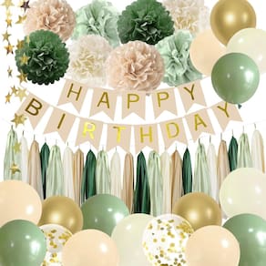 Decorações de festa de aniversário ELTNEGSA Sage Green para mulheres