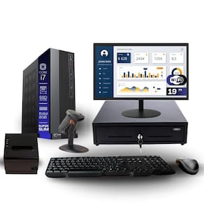 Kit Automação PDV TOB i7 8GB SSD 240GB Win10 Rede S/Fio Teclado Mouse Monitor 19" Gvt. Dinheiro Imp. Térmica Leitor Cód Barras