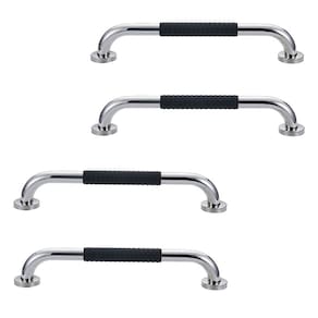 Barra de Apoio Inox 60cm Kit 4 unidades Suporte Antiderrapante Banheiro Box Idoso Criança Gestante Cadeirante Acessibilidade