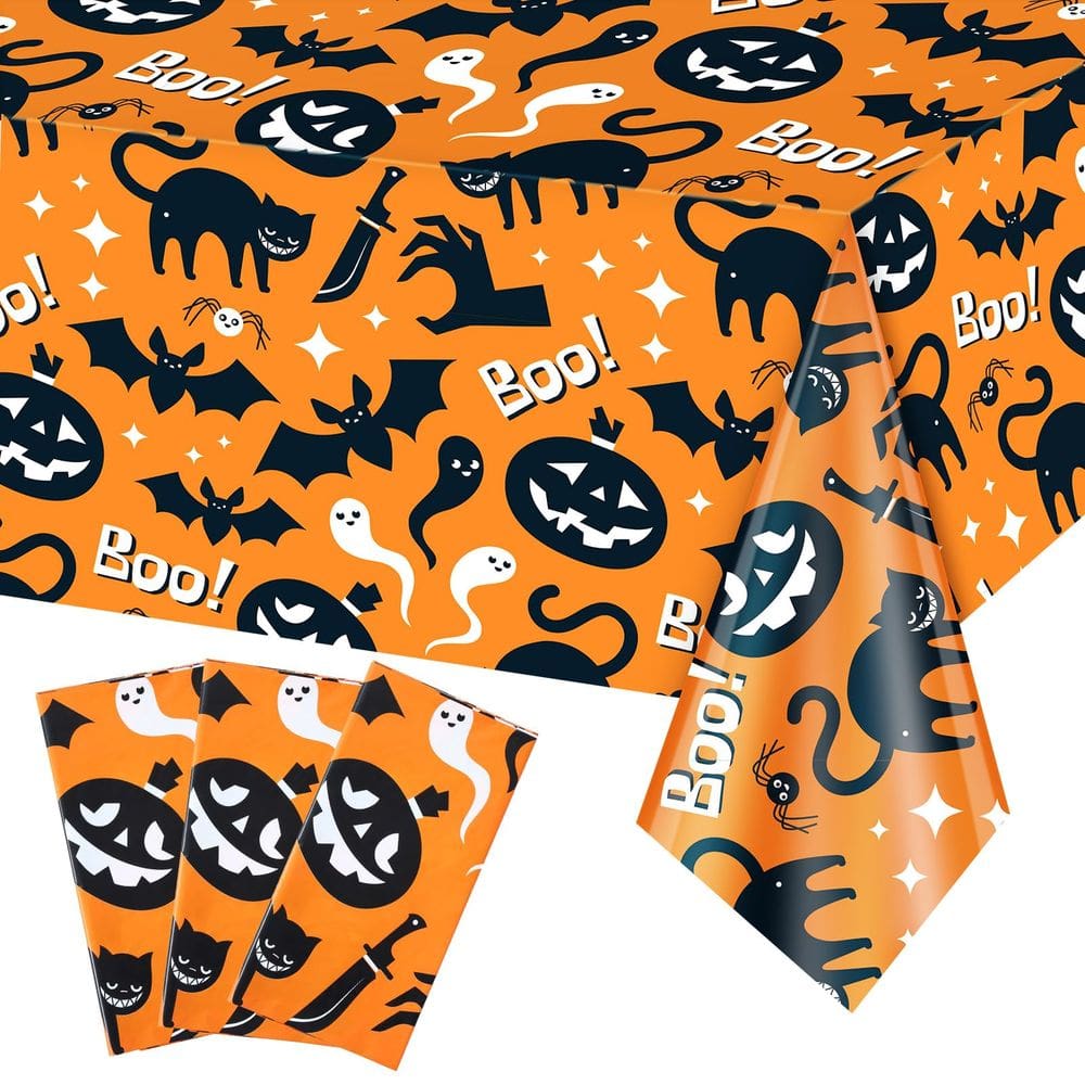 Toalha de mesa Oudain Halloween Plastic 137x274cm 3 unidades