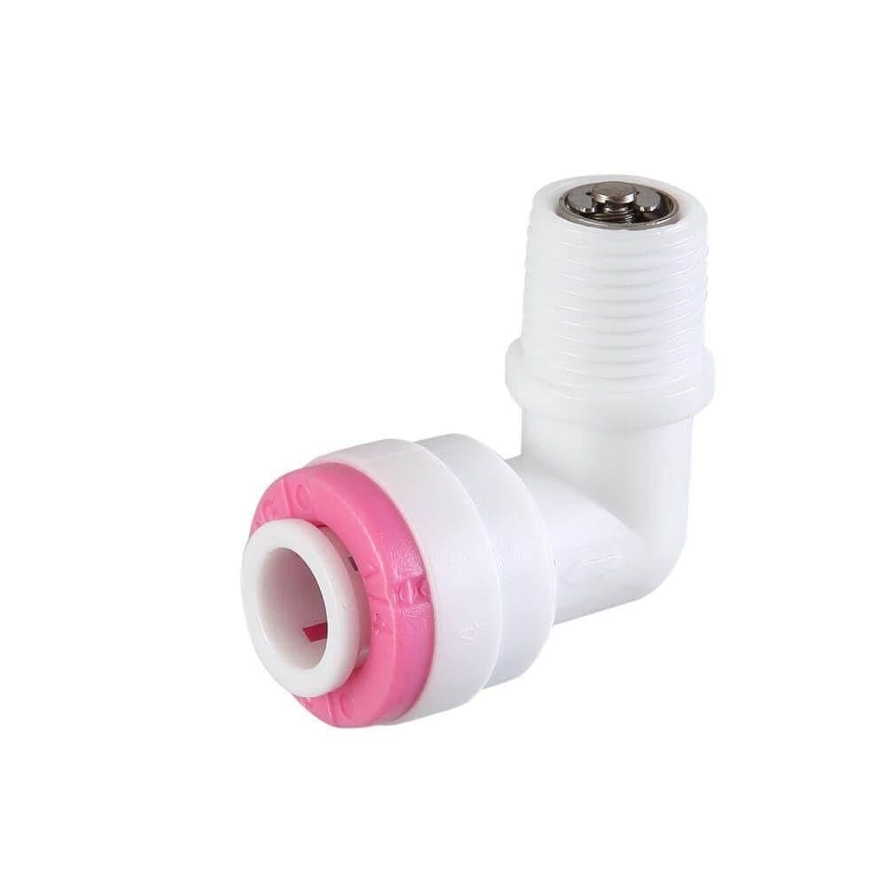 Válvula De Retorno Check Valve Em Cotovelo Para Osmose Reversa Mangueira 1/4" - Rosca 1/8"