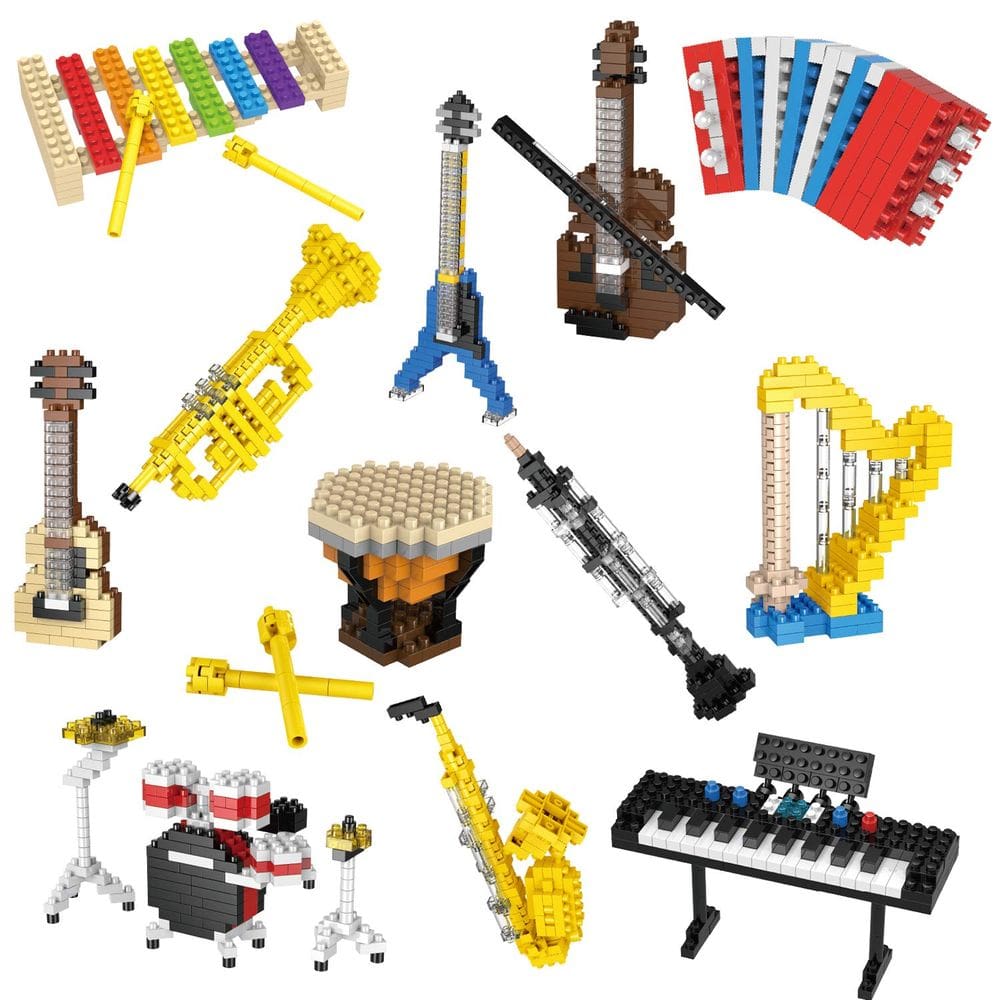 Blocos de construção FUN LITTLE TOYS Mini para crianças com 12 caixas