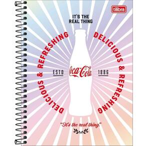Caderno Colegial Coca-cola Tilibra Capa Dura Espiral - 10 Matérias 160 Folhas Its The Reak Things
