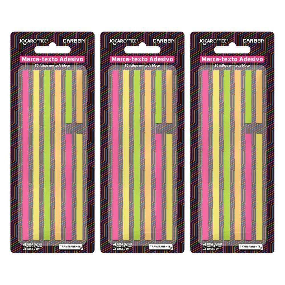 Kit C- 3 Marca Texto Adesivo Leonora - Carbon Line 160fls