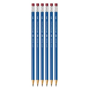 Kit Lápis Preto Grafite Max Azul C- Borracha Faber Castell - Redondo C- 6 Unidades