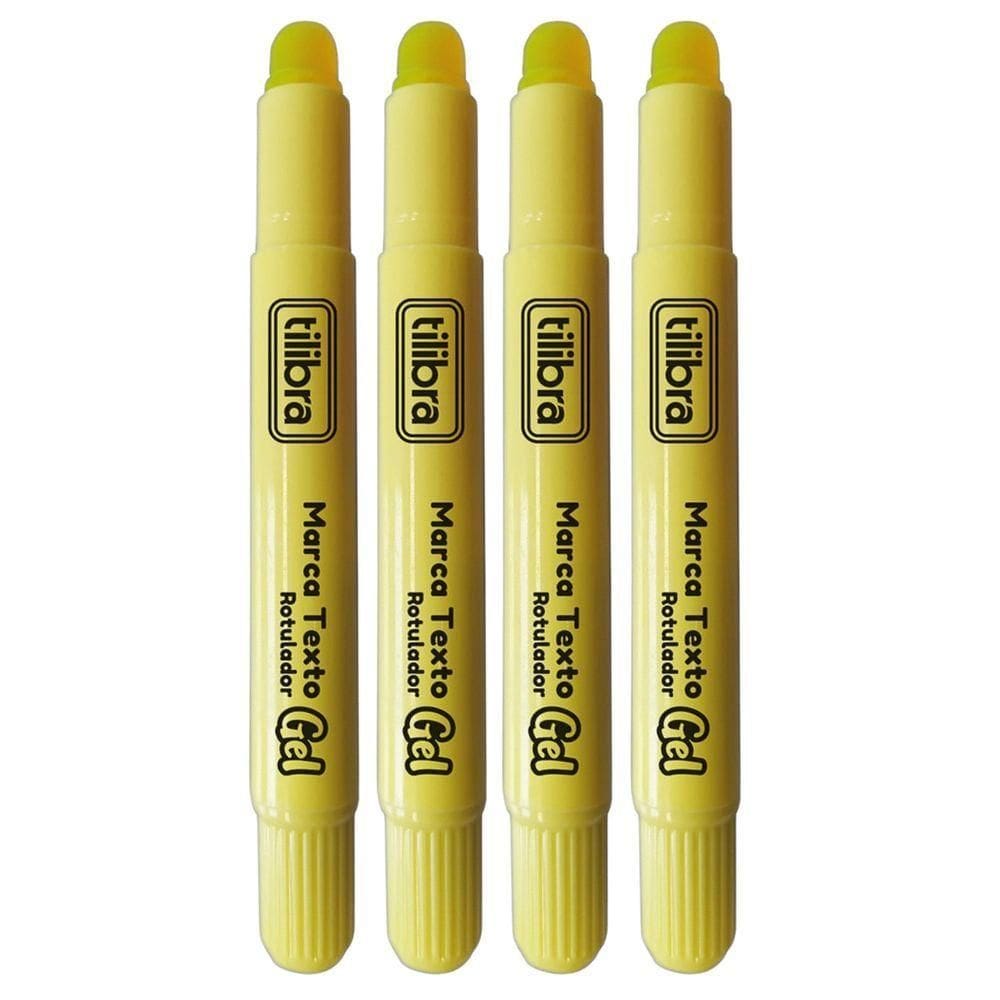 Kit Marca Texto Gel Tilibra - Amarelo C- 4 Unidades