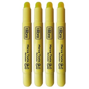 Kit Marca Texto Gel Tilibra - Amarelo C- 4 Unidades