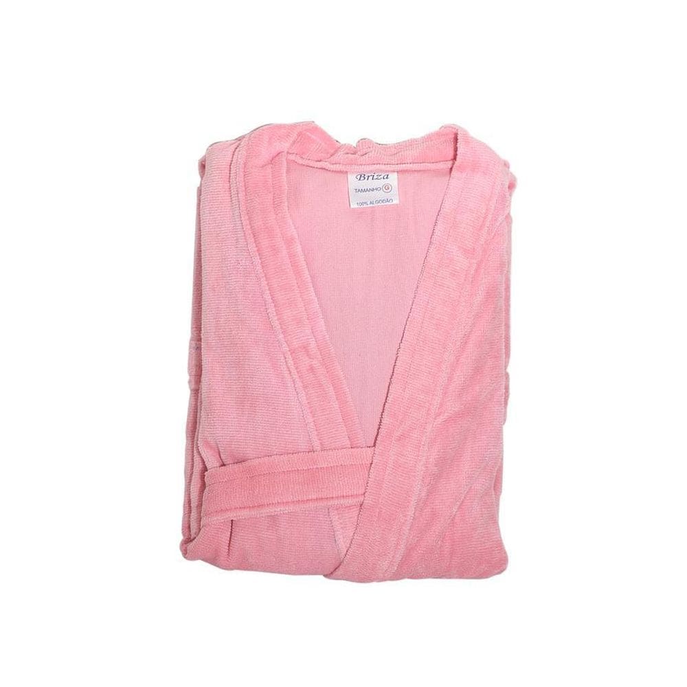 Roupão Veludo Plus Size Briza Rosa 3008 Tamanho Ggg