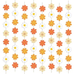 Banners pendurados RTHPY Daisy Groovy Boho Party Supplies x8