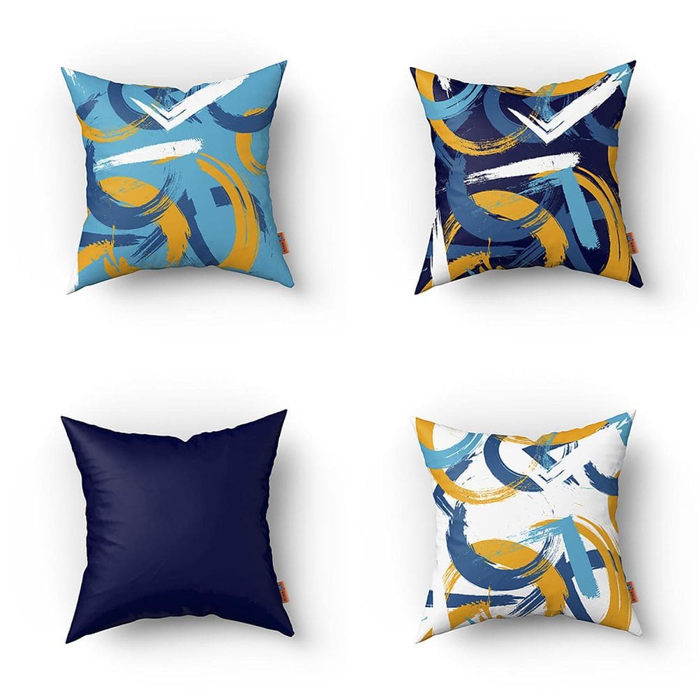Kit 4 Almofadas Decorativas Estampadas 45 X 45 Cm Nav:4154