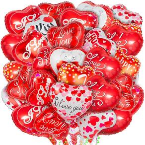 Balões ZHWKMYP Red Heart 36 peças para o Dia dos Namorados