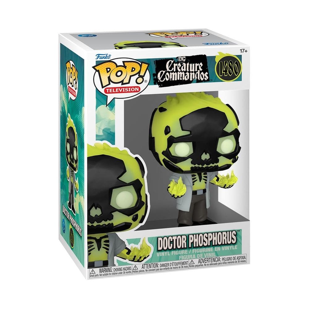 Boneco de ação Funko Pop! TV Creature Commandos Doctor Phosphorus 10,5 cm