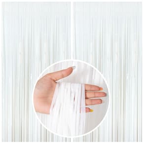 Cortinas de fundo com franjas BOMSI White Party Streamers