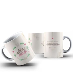 Caneca Xicara Presente Decorada de Páscoa 325ml – Café e Chá