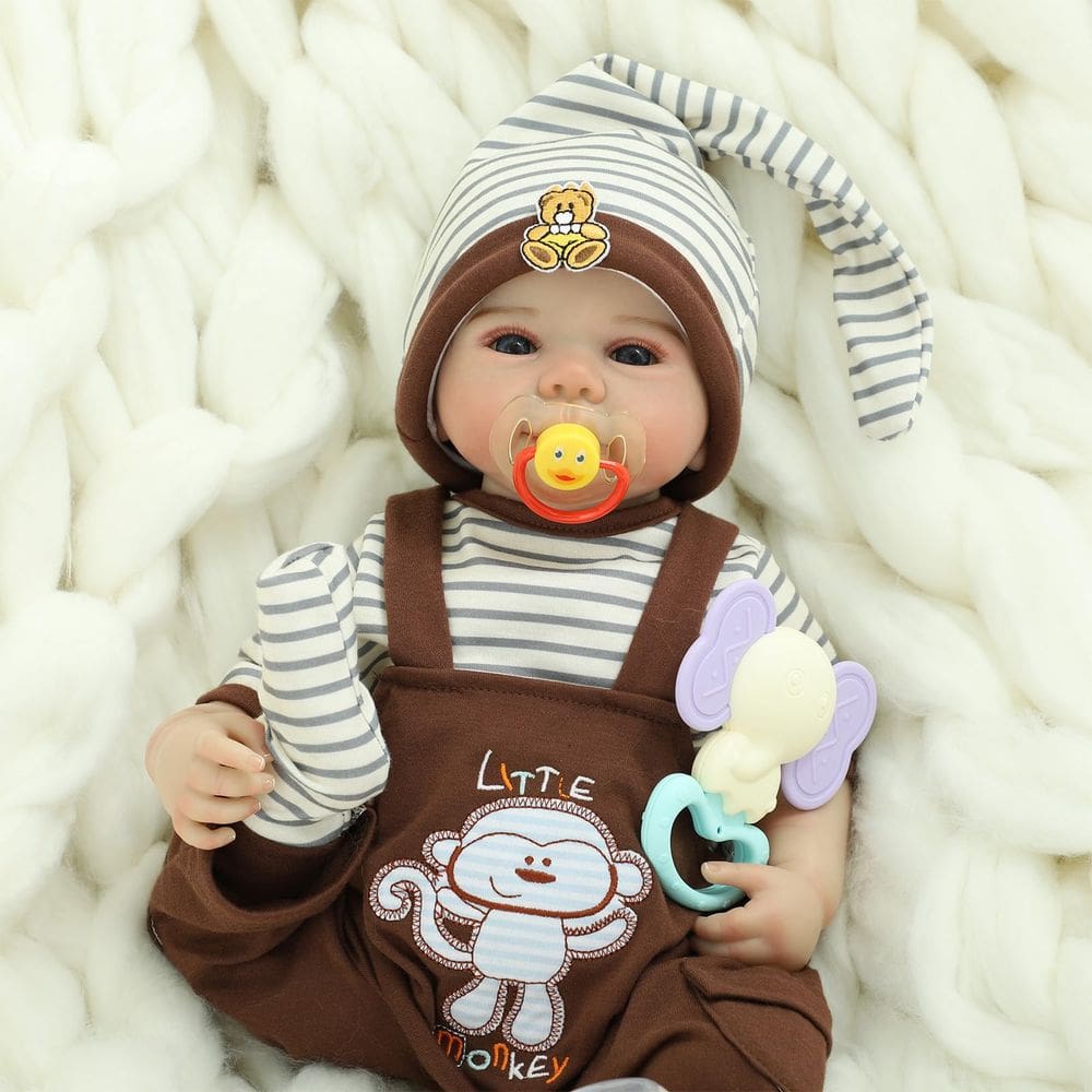 Boneca Reborn Baby Doll Kdudgso Realistic de 20 cm com kit de alimentação 3+
