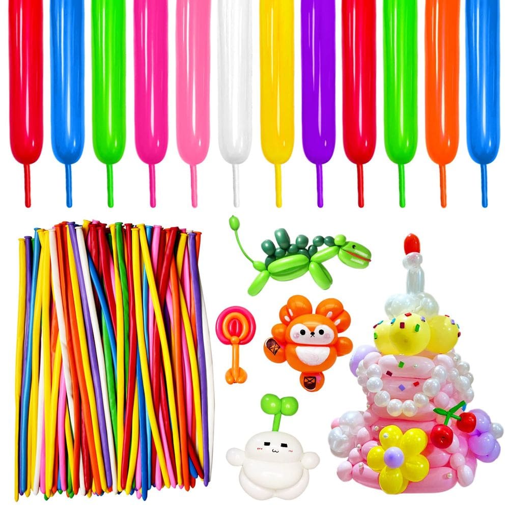 Balões torcidos KAWKALSH 260 balões longos 100 unidades multicoloridos