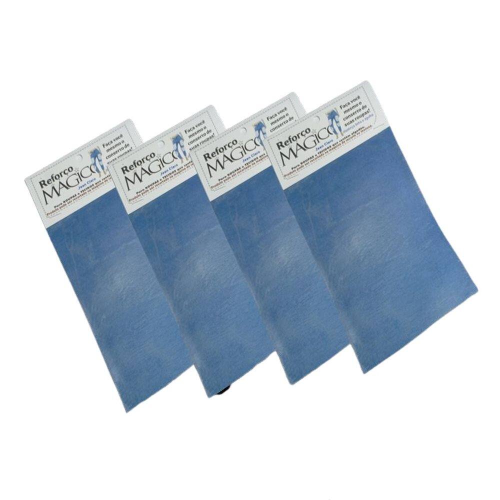 Kit Reforço Mágico Termocolante Azul Jeans Claro 4 Unidades