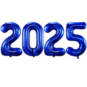 Balões BBPOOL azul marinho número 2025 Helium Mylar Foil x40