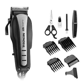 Maquina Cortar Cabelo Mondial 10W Inox/Preta 220V