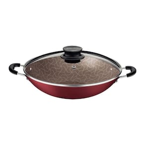 Wok Tramontina Paris Antiaderente Vermelho Com Tampa De Vidro 32 Cm 4,4 L